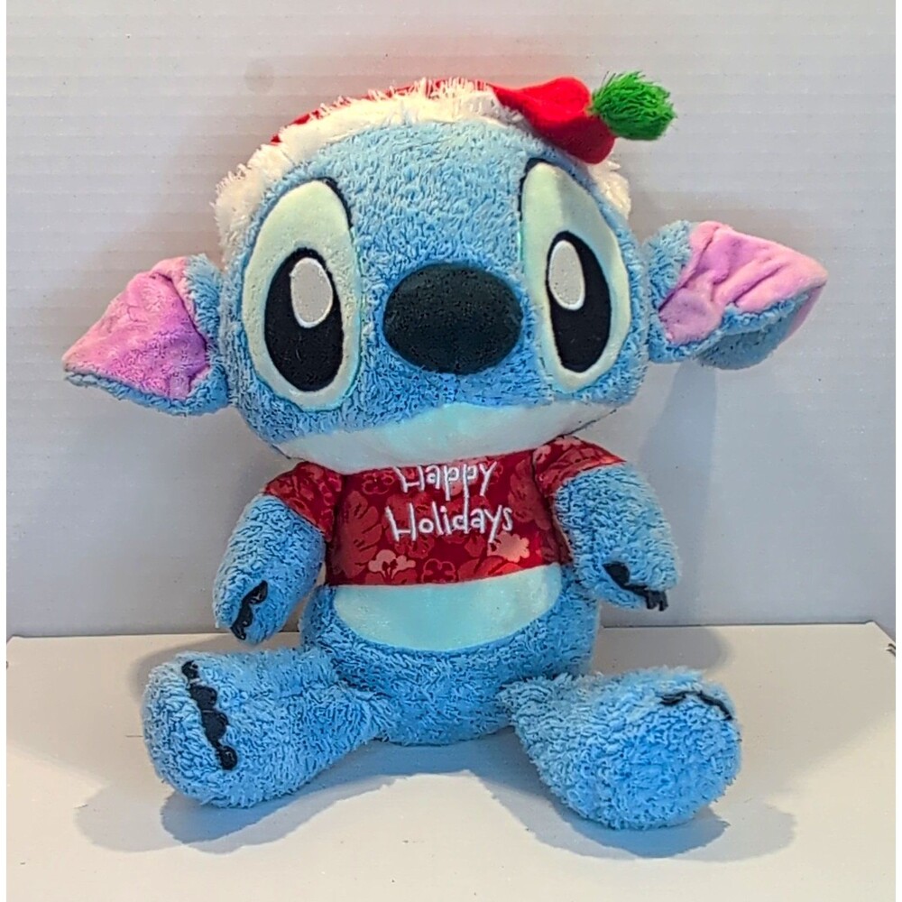 Disney Lilo & Stitch Stitch Holiday Plush w/ Santa Hat & Shirt Small 2020